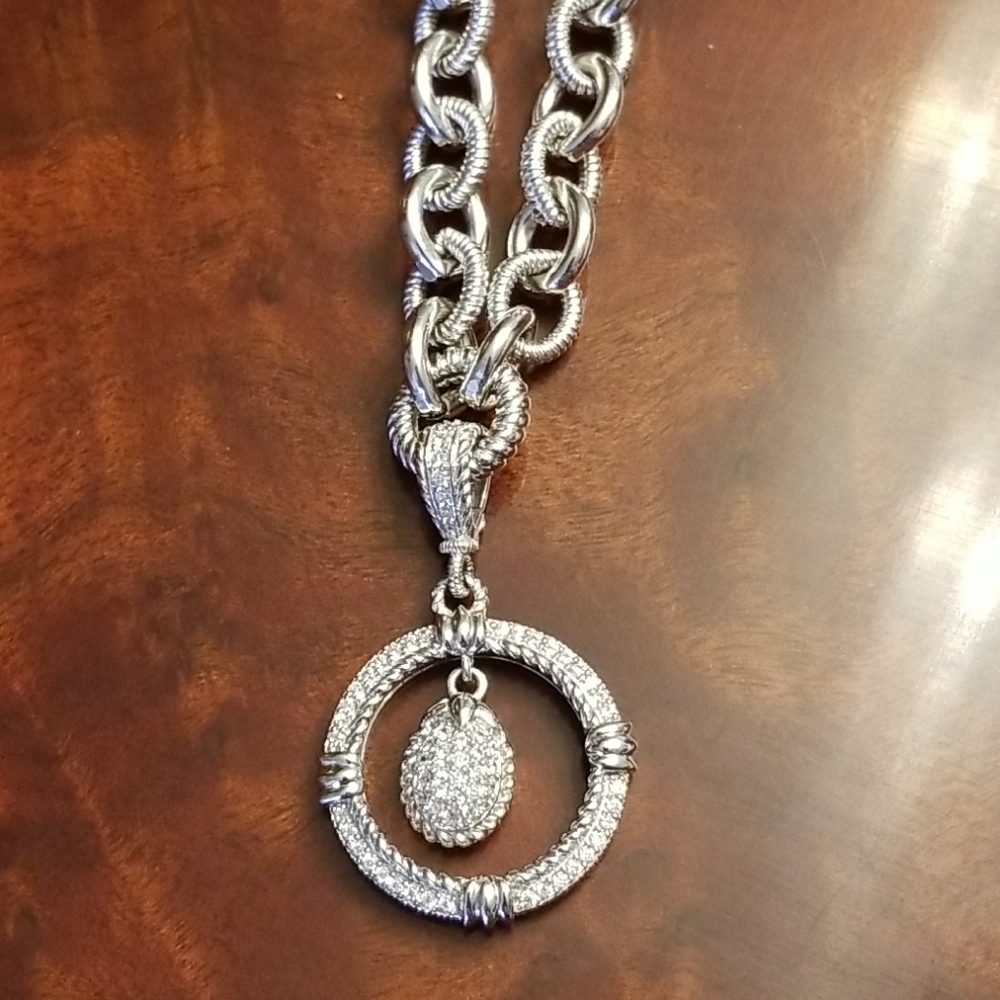 Judith Ripka sterling necklace w enhancer